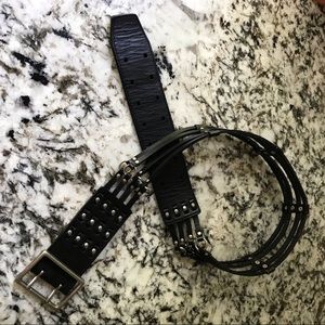 DKNY Black Leather Belt-